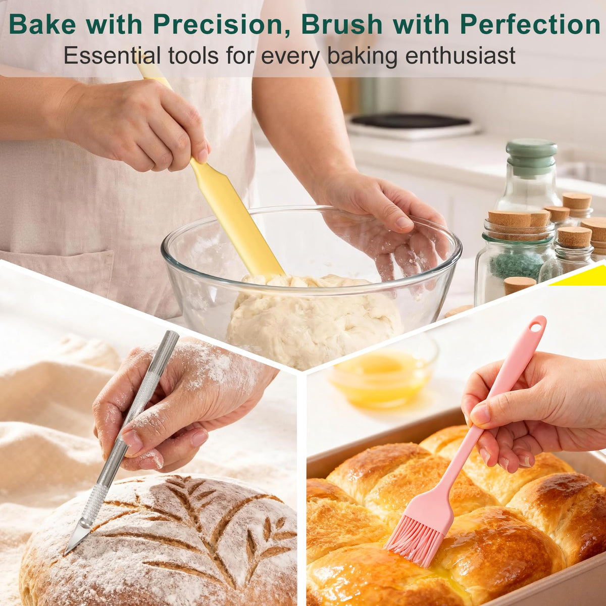 6 PCS Silicone Spurtle Spatula Set for sourdough starter Baking Cooking (additional view 3)