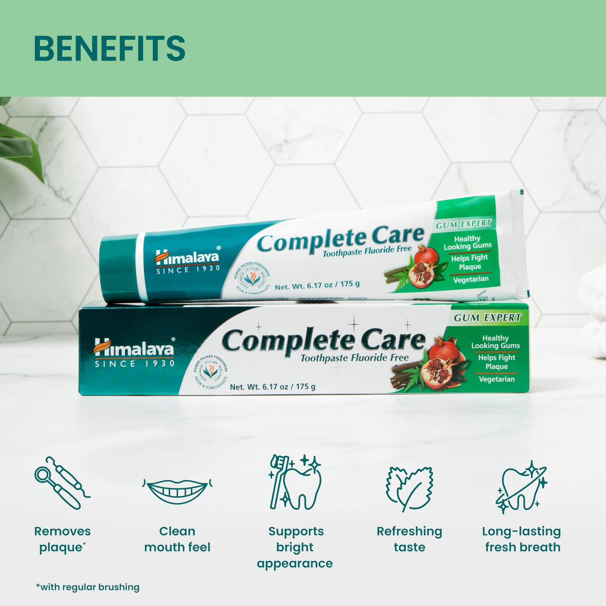 Himalaya Complete Care Fluoride Free Toothpaste, 6.17 oz Each, 2 Pack (additional view 3)