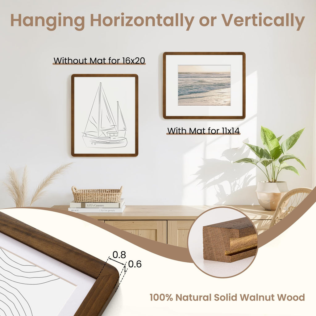 Fun Memories Wood Picture Frame - A.Walnut / 16x20 view 1