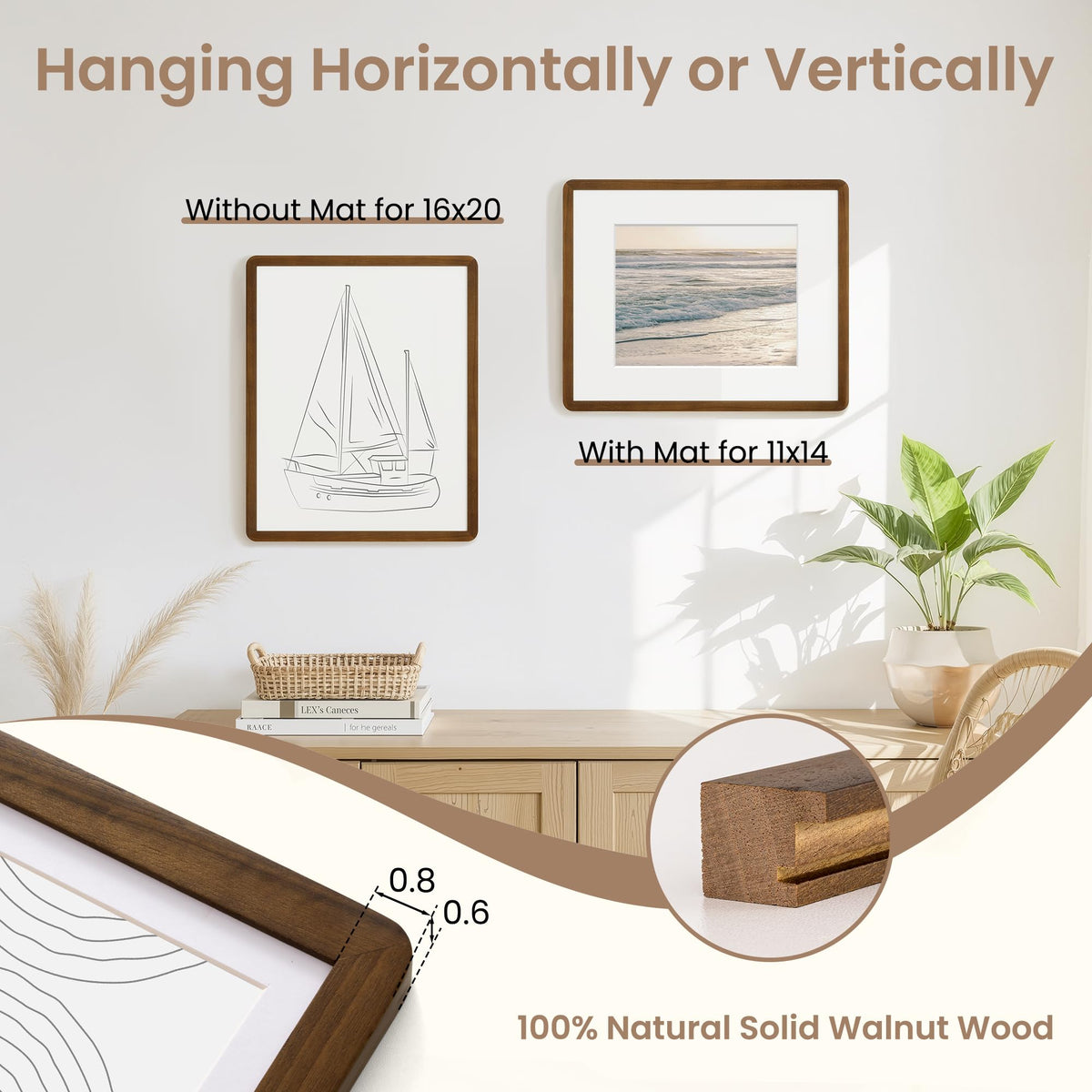 Fun Memories Wood Picture Frame - A.Walnut / 16x20 view 1