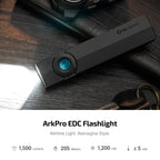 OLIGHT ArkPro EDC Flat Flashlight Rechargeable, Pocket Light, Black CW
