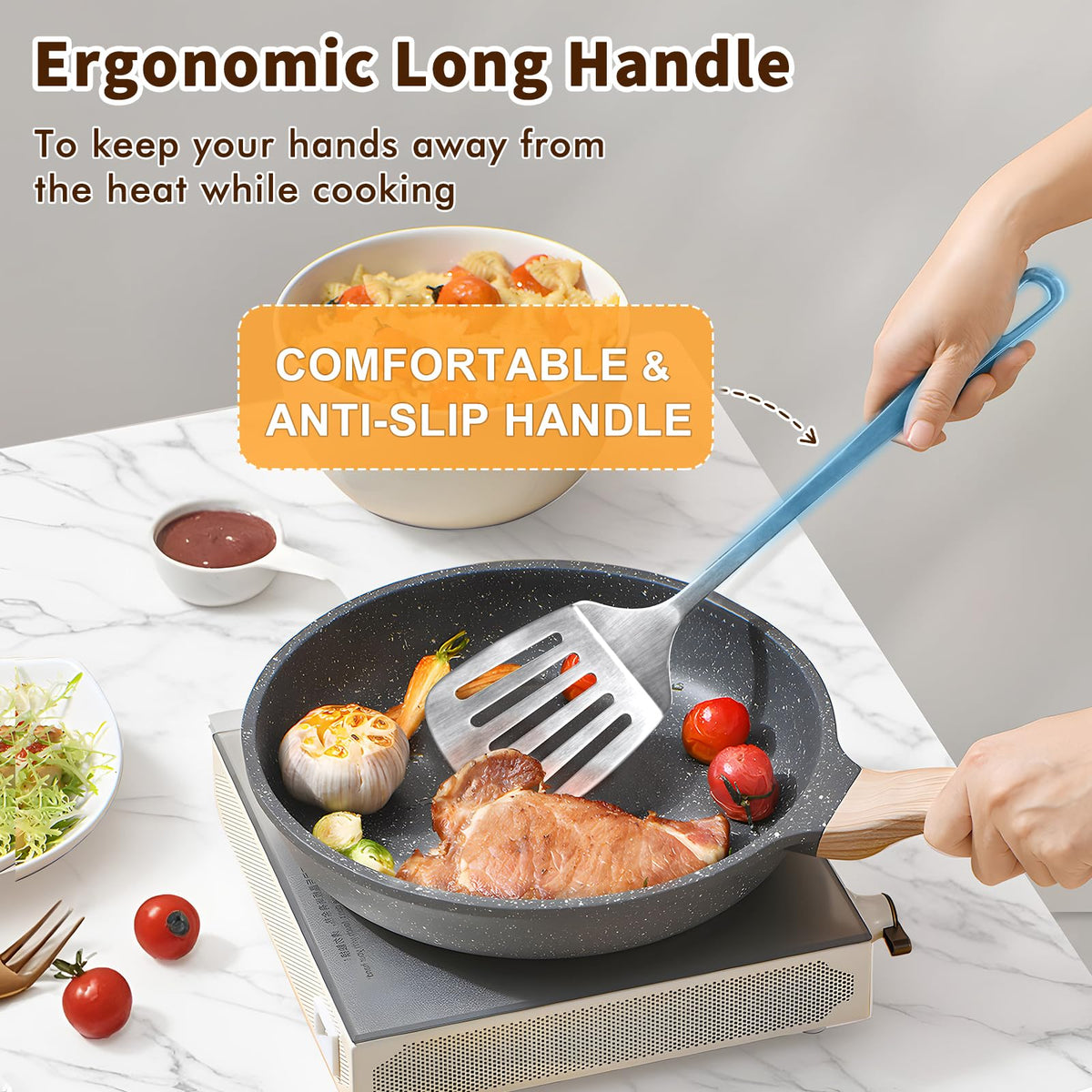 MemoGem Stainless Steel Spatula Set, Metal Solid & Slotted Turner - 1PC -Slotted Spatula view 2