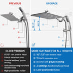 G-Promise Inch All Metal Rain Shower Head with Handheld
