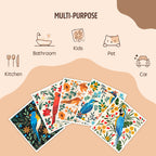 Augine Swedish Dishcloths for Kitchen, Reusable Paper Towel - 5 Count- Flowers and Birds view 5
