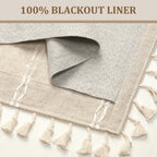 XOGUIBO Pinch Pleated Look Blackout Curtains 84 Inch Length, 2 Panels Linen Textured Boho Neutral Drapes for Living (Pack of 2)