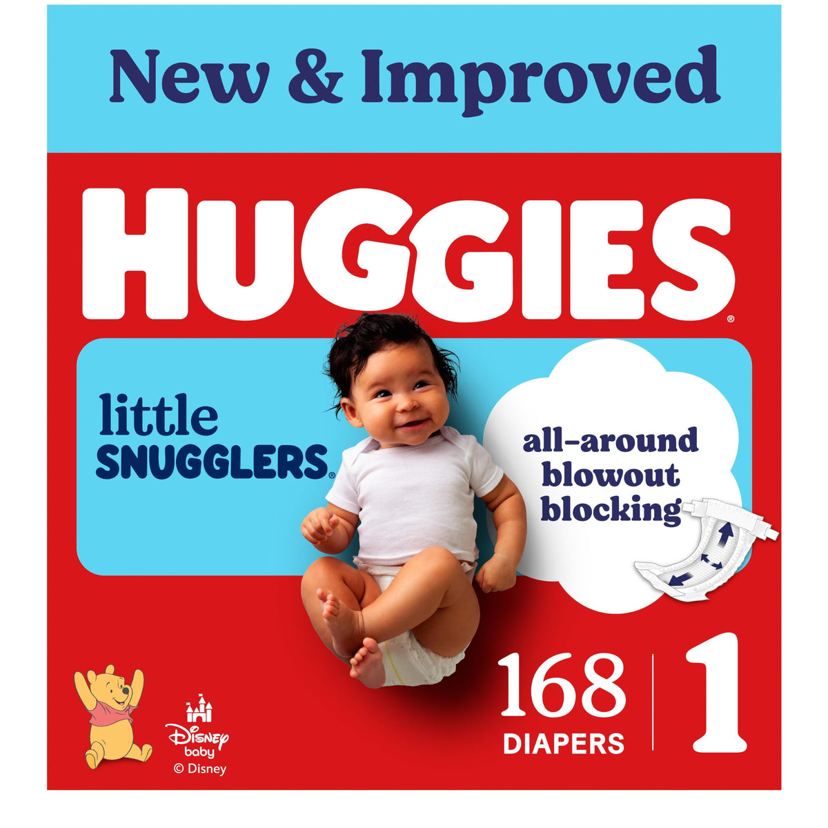 Huggies Little Snugglers Diapers Size 1, – 168 Count