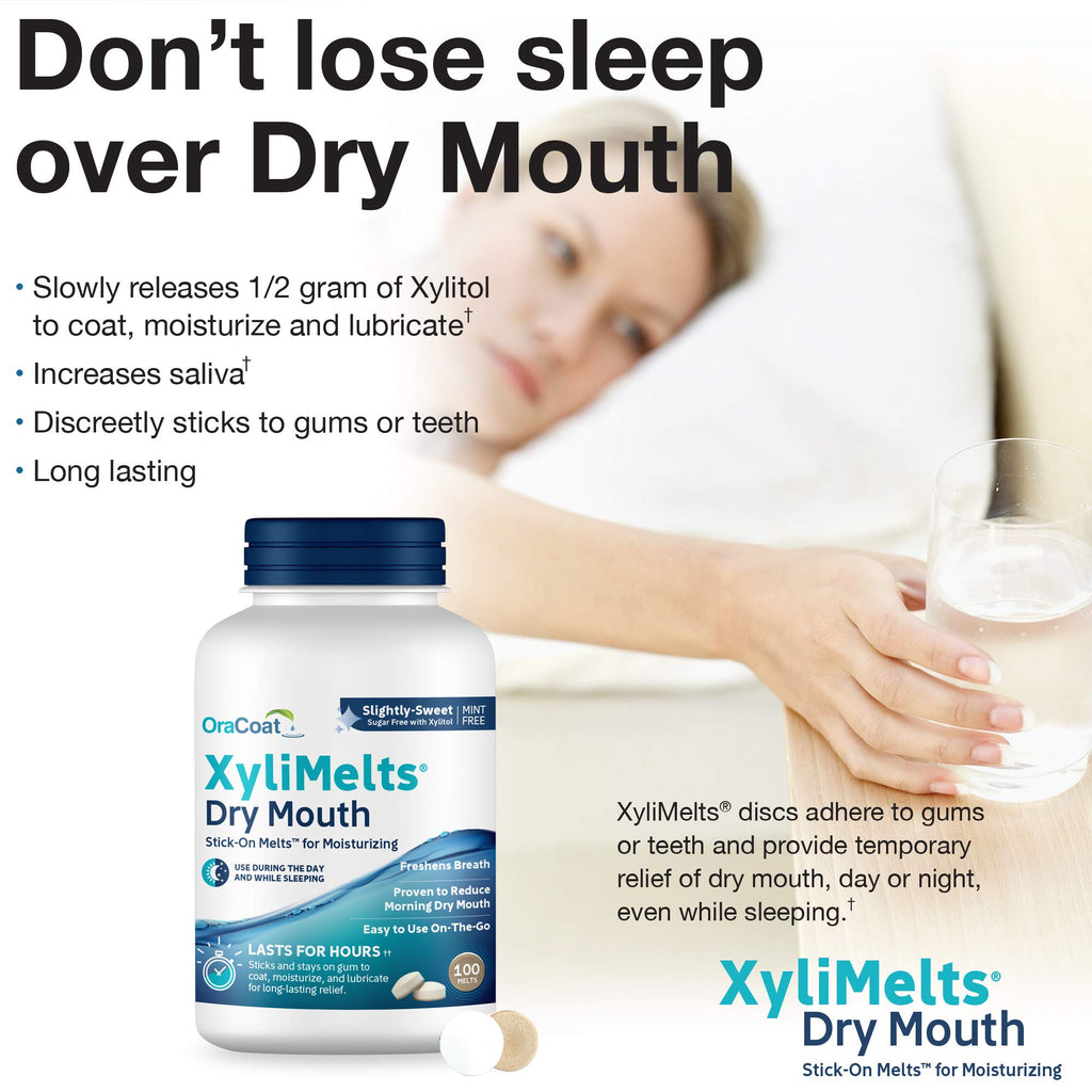 Oracoat XyliMelts for Dry Mouth Night Time or Day - Slightly Sweet / 100 Count (Pack of 1) view 3