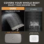 Veken Brushed Nickel 11.8" Shower Head with Handheld,Stain Resistant Finish (SHC5V403)