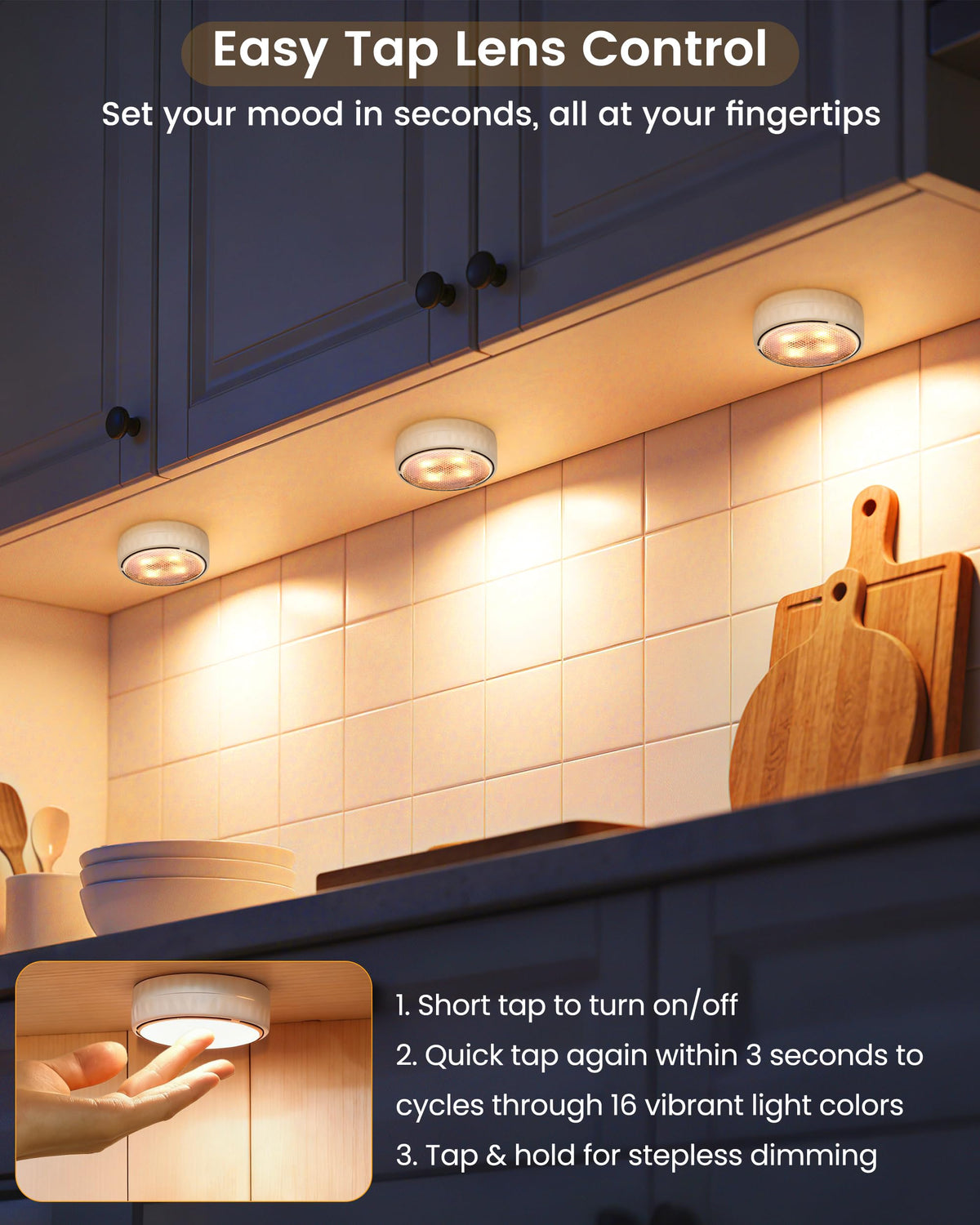 TECOMLIGHT LED Puck Lights with Remote Control - view 11
