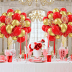 60pcs 12inch Confetti Balloons - Red Gold view 5