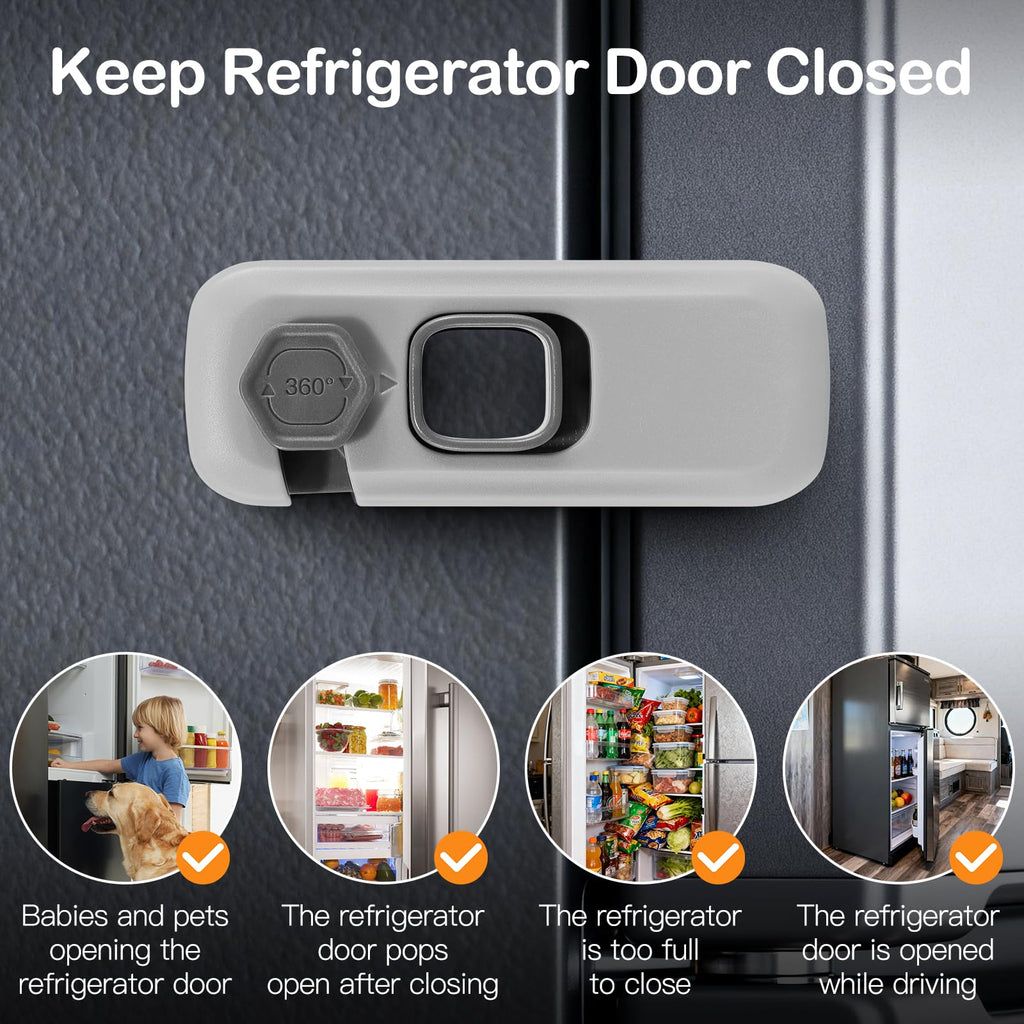 Fridge Locks for Kids with Strong Adhesive - Gray / 2 Pack view 1