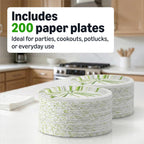 Amazon Basics Everyday Paper Plates, 8.62 Inch, Disposable, 200 Count, Packaging May Vary (additional view 4)