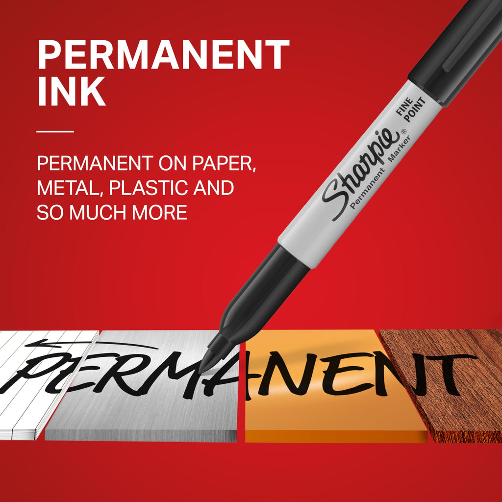 Sharpie Permanent Markers, Fine Tip, Black, 40 Count - Office Supplies, Quick Drying, Fade Resistant, For Wood (Pack of 40)