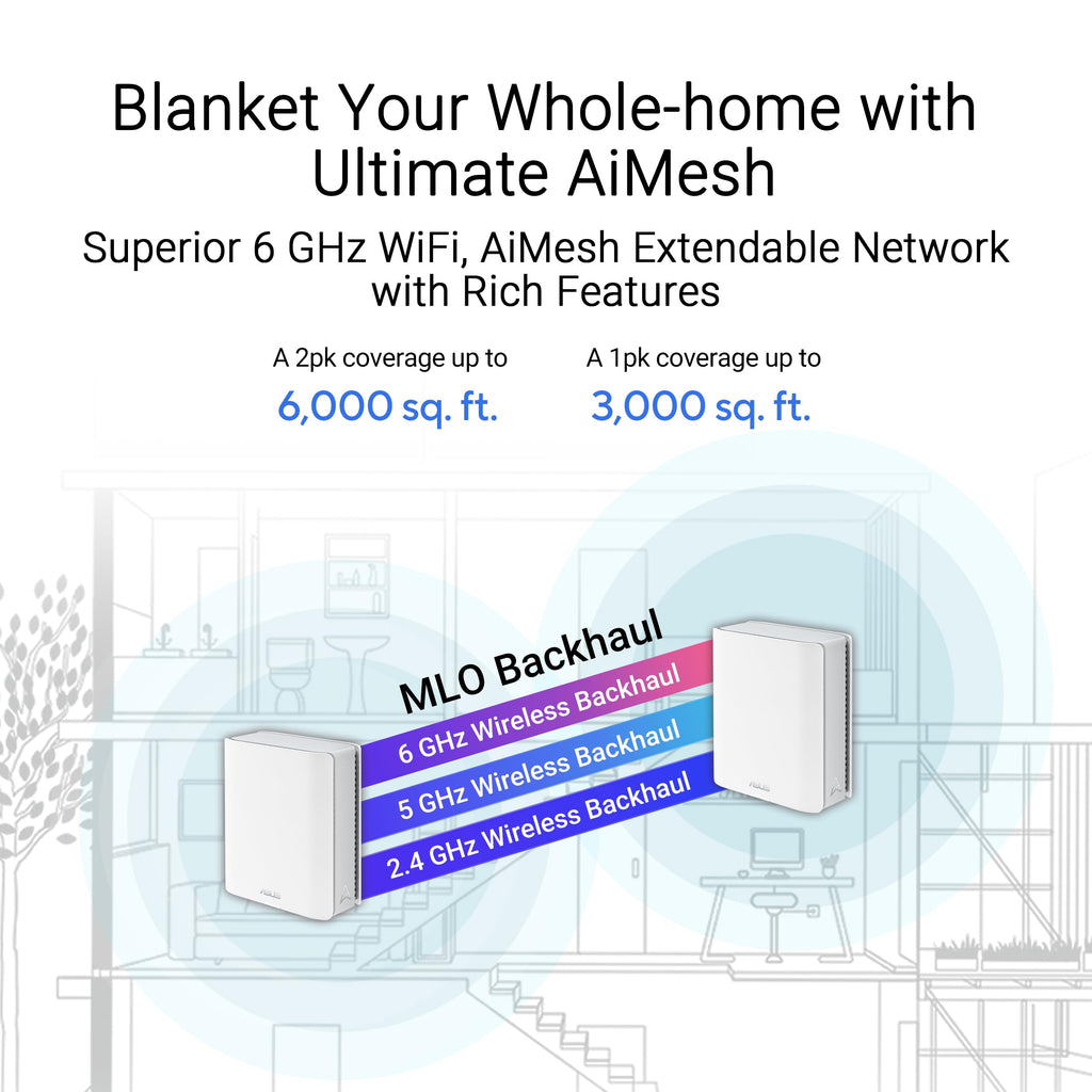 ASUS ZenWiFi BT10 WiFi 7 Mesh Router - Tri-Band, 3K sq ft, x2 10G (1 Pack) (additional view 4)