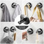 YOHOM Suction Cup Hooks - 4 Brushed Black view 4