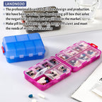 Foldable Portable 7 Day Pill Organizer 2 Times a Day, AM PM Weekly Pill Box
