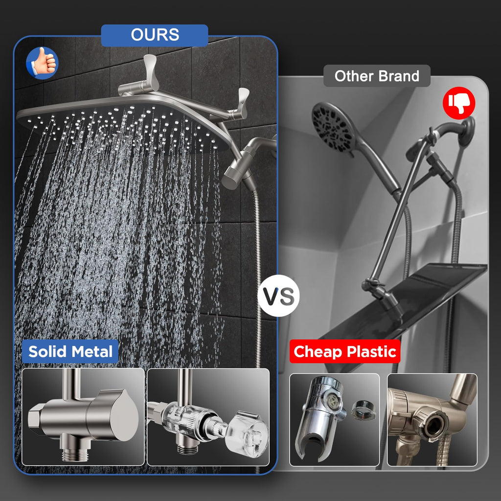 Veken Starlight 11.8" High Pressure Shower Head with Handheld, Easy Install (SHC5V417)