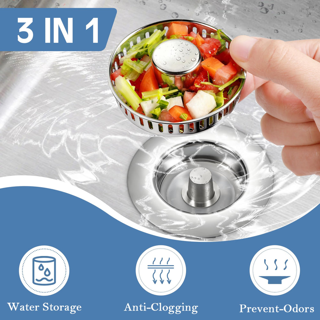 tgosomt Kitchen Sink Drain Strainer and Stopper - Chrome / 1 Pack view 1