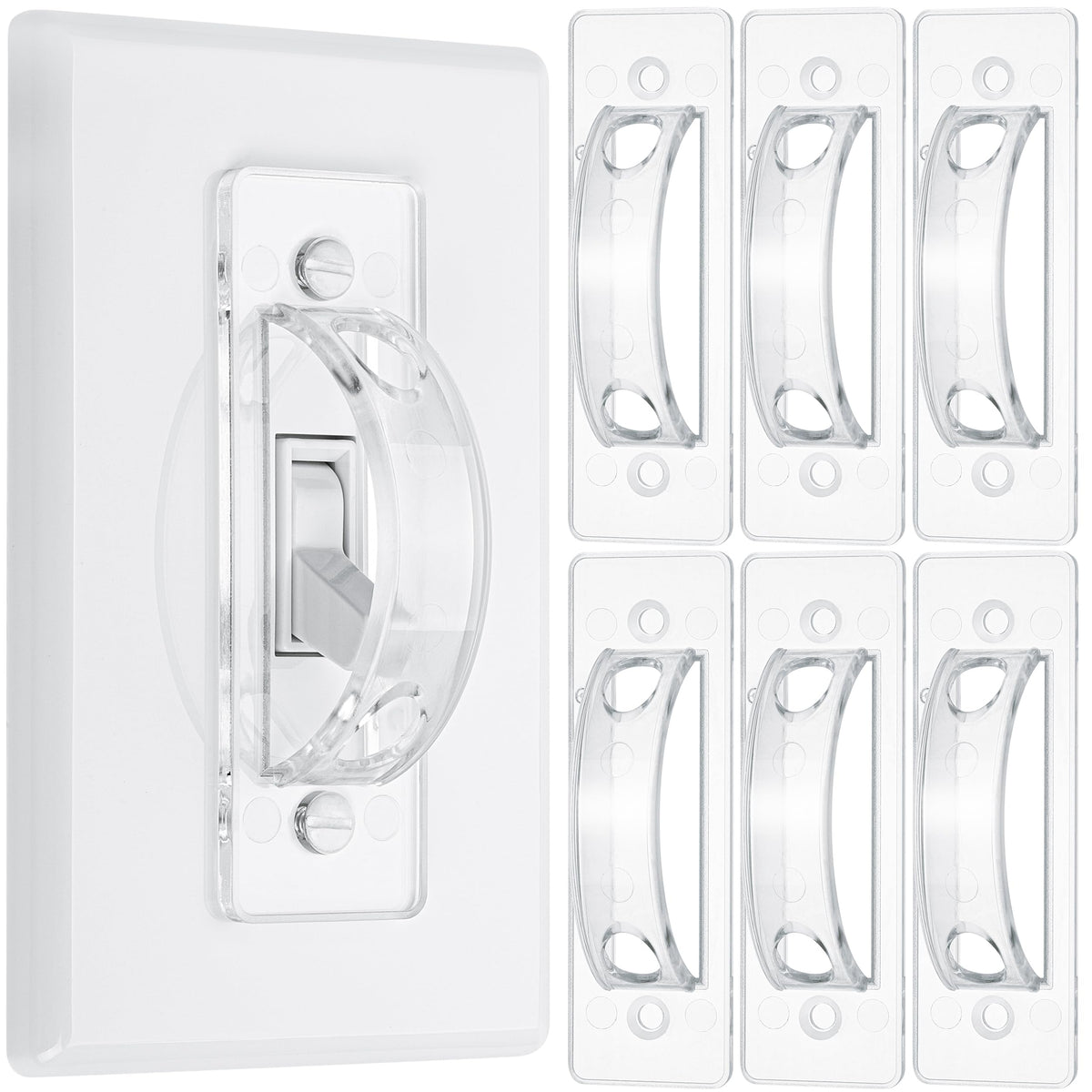 Bates Choice Bates- Light Switch Guard Cover, 6 Pack, Clear, Toggle Switch Cover, Light Switch Blocker (LSG6)