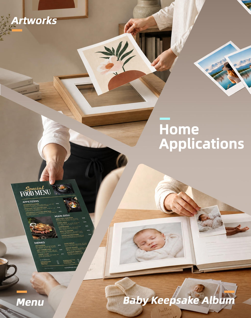 HARTWII 220Sheets Double Sided Photo Paper Glossy Brochure Flyer Paper Inkjet 8.5x11 44lb (additional view 4)
