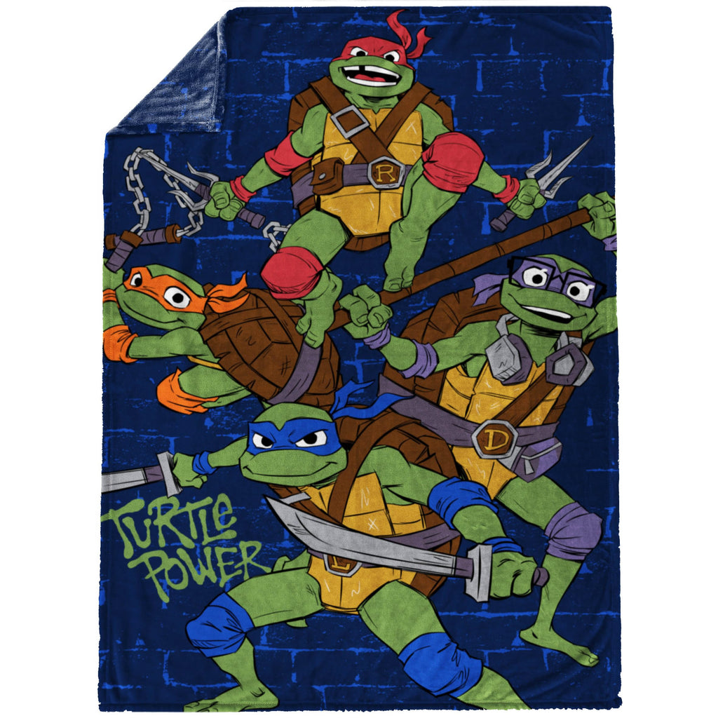 Jay Franco Kids Plush Throw Blanket - Blue - Teenage Mutant Ninja Turtles / 60x90 - Large Blanket view 1