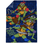 Jay Franco Kids Plush Throw Blanket - Blue - Teenage Mutant Ninja Turtles / 60x90 - Large Blanket view 1