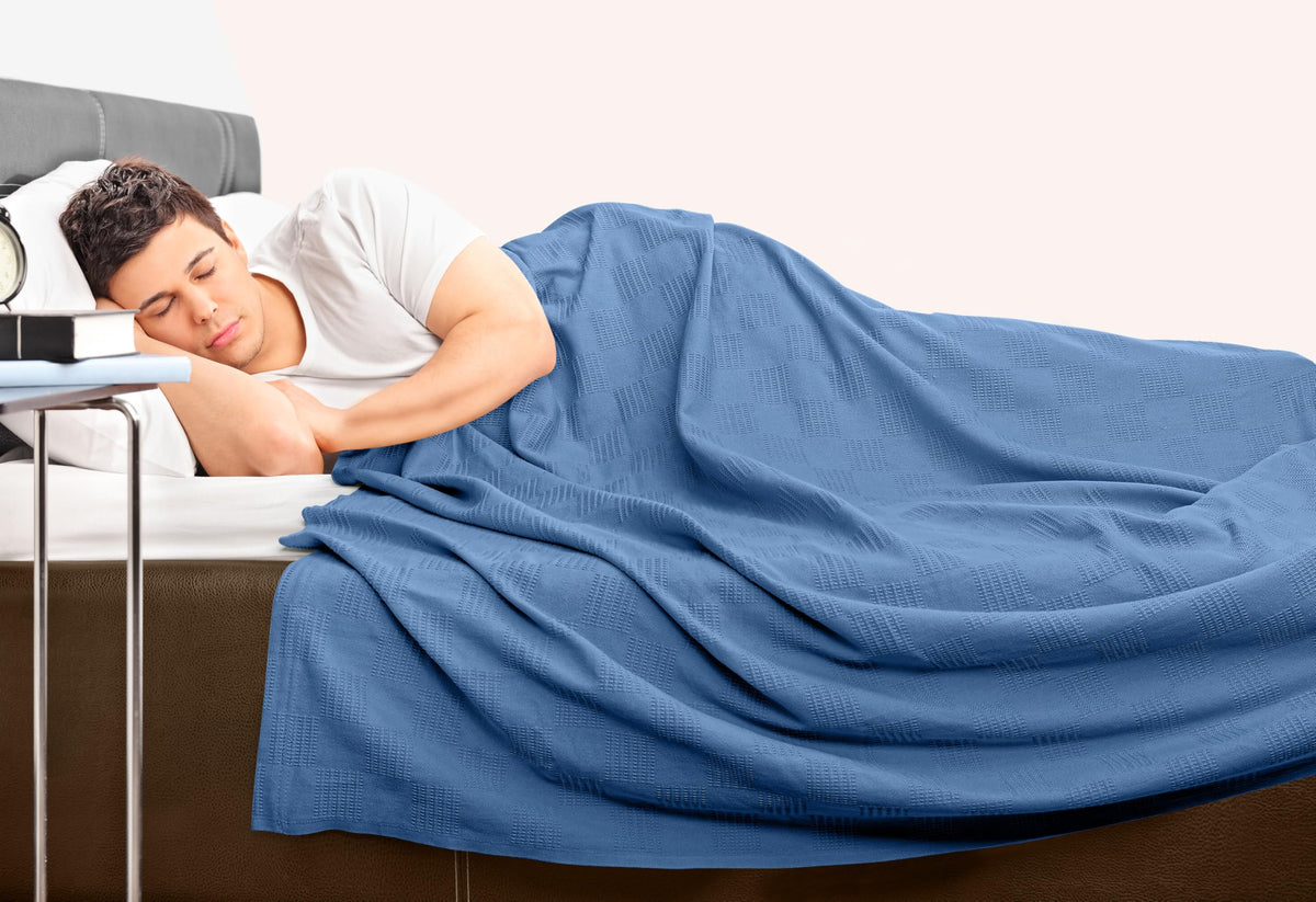 Utopia Bedding 100% Cotton Thermal Blanket Soft - Wedgewood / Twin view 6