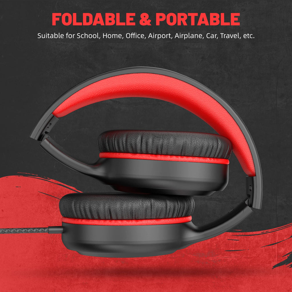 UKELALA U2C Type C Headphones - Black/Red view 4