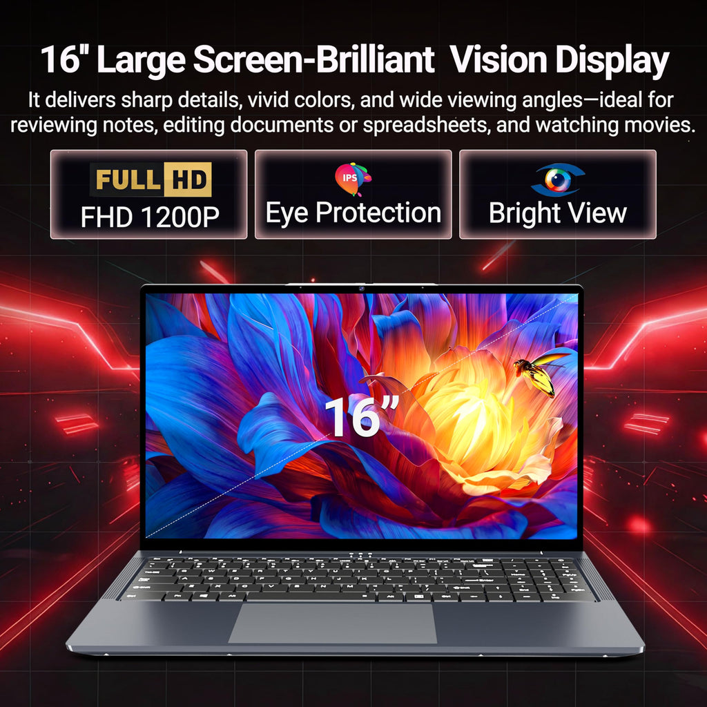 2026 Laptop, 16’’ Laptop Computer with Core i5-8210Y Processor (Up to 3.6GHz) 16GB RAM (additional view 1)