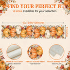 13 x 60 Table Runner for Holiday and Farmhouse Kitchen Decor - Fall Big Pumpkin view 2