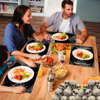 HINGTAI 4Pcs Halloween Skeleton Spooky Spider Black Placemats Set of 4, Suitable for (additional view 5)