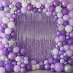Voircoloria Foil Fringe Backdrop Curtains, 3.3x6.6ft