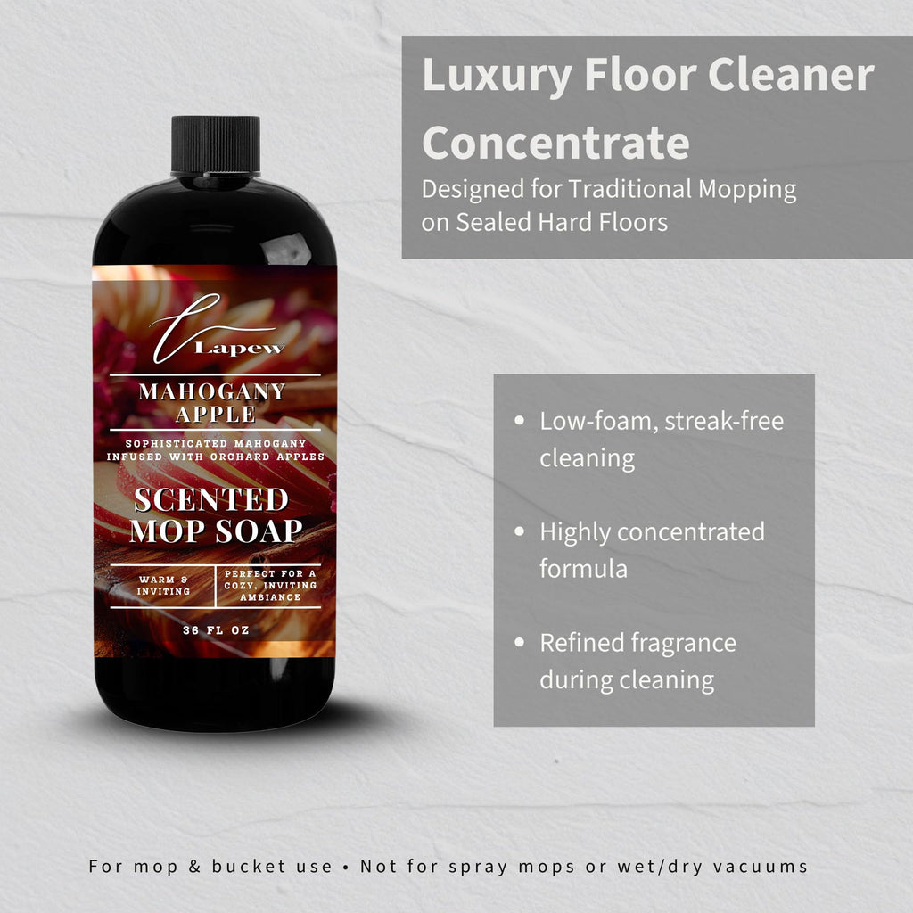 Lapew Luxury Floor Cleaner Concentrate for Mopping Tile, Laminate, Vinyl & Hardwood | Streak-Free, Low-Foam | 36 oz