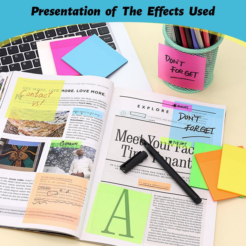 800 Sheets Transparent Sticky Notes