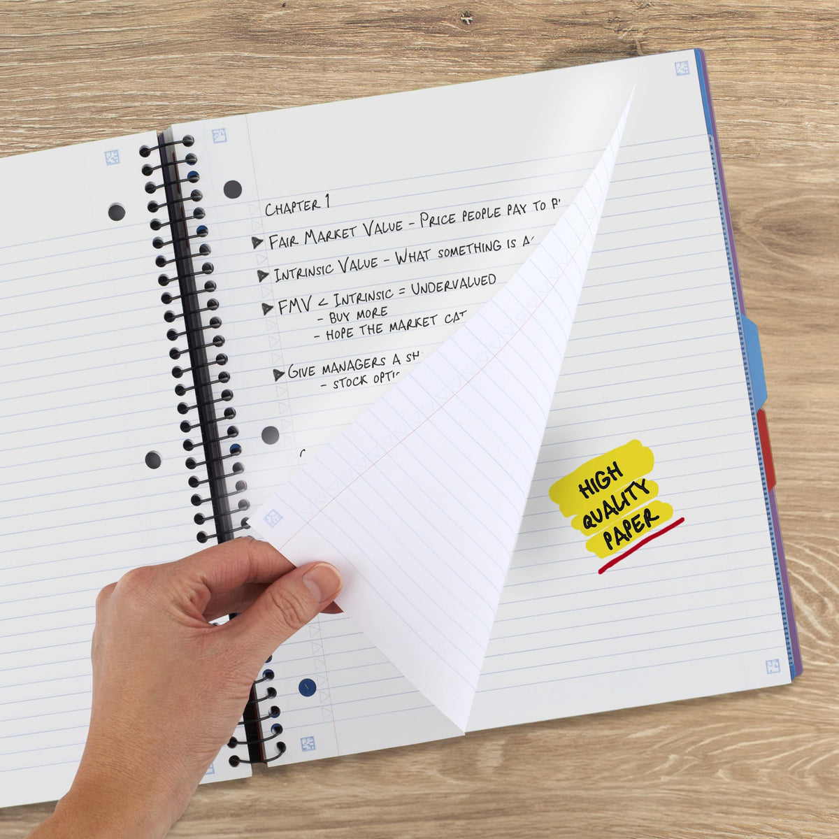 Five Star Advance Spiral Notebook + Study App - Amethyst Purple view 3