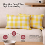 Native Fab Throw Pillow Cushion Cover for Sofa Couch Bed Comfort - Buffalo Lemon Yellow / 20" x 12" (Pack of 2) view 2