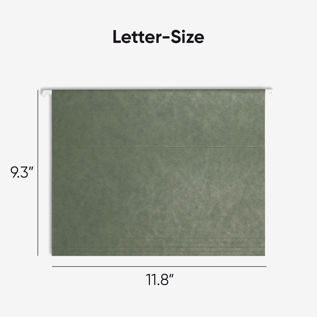 Smead Hanging File Folder, 1/5-Cut Adjustable Tab, Letter Size, Standard Green, Hanging (additional view 1)
