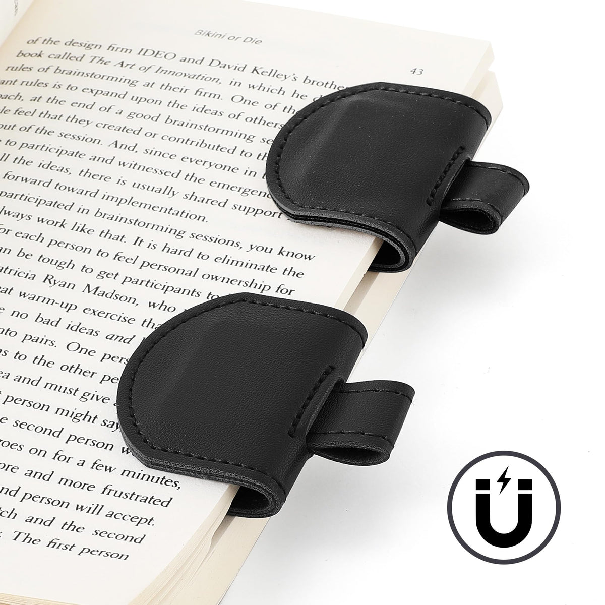 SESENSE Magnetic Bookmarks Pen Holder for Travelers Journal Notebook - Black 3 Pcs / Standard Size view 2