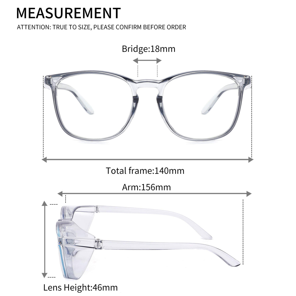 Alsenor Safety Glasses Anti Fog Goggles Protective Eyewear Blue Light Blocking Anti Dust UV Protection Glasses For Men Women - 2 Pack (Blue + Clear) view 3