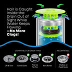 TubShroom The Revolutionary Tub Drain Protector Hair - Green view 2