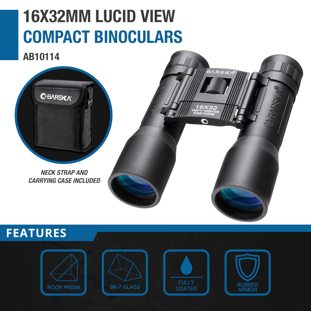 Barska Lucid View Compact Binoculars - 16x32 view 1
