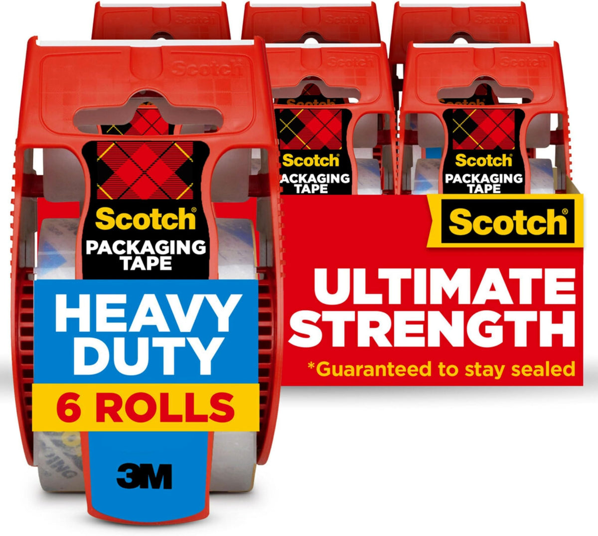 Scotch Heavy Duty Packing Tape, – Clear (142-6) (Pack of 36)