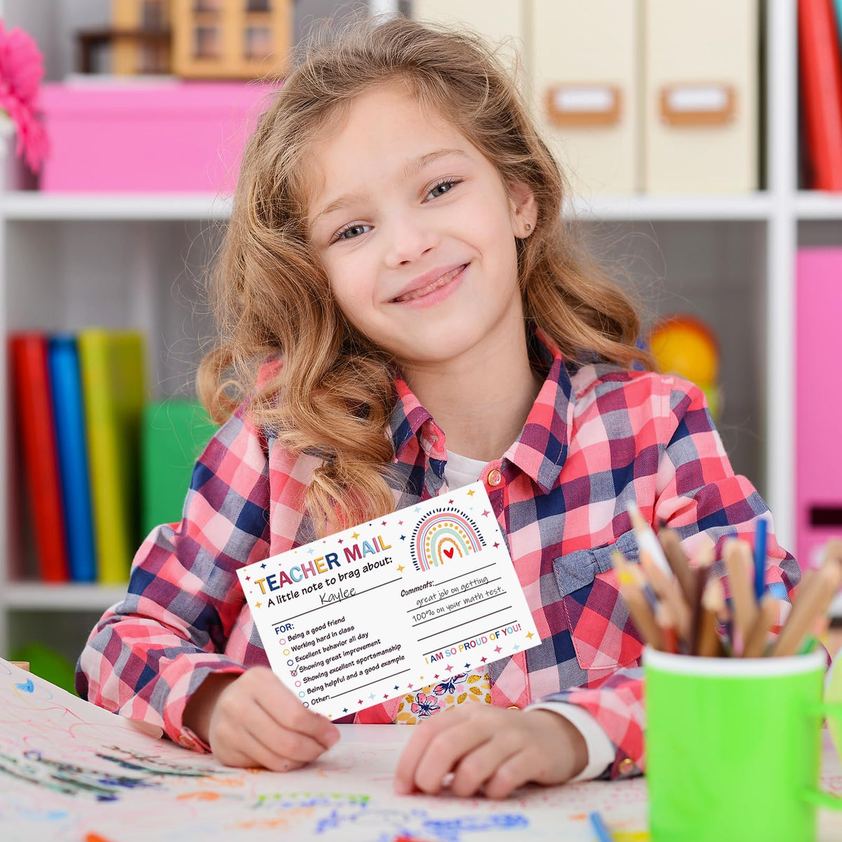 50Pcs Teacher Mail Notes to Parents - Colorful, Rainbow view 5