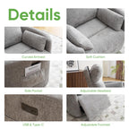 Rhevoy Oversized Power Recliner with Massage and Heat, Swivel Rocker Recliner with Adjustable Headrest, Glider Recliner