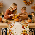 Bigwish Table Runner Holiday Decor - Fall Pumpkin Maple / 13''x90'' view 7