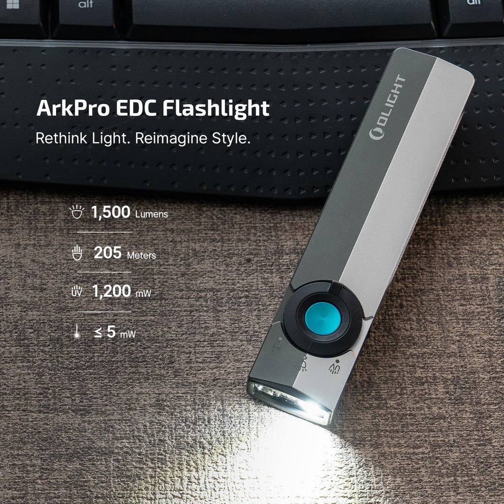 OLIGHT ArkPro EDC Flat Flashlight Rechargeable, Pocket Light, Dual Tone