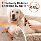 MIU COLOR Pet Grooming Brush Deshedding Tool for Dogs & Cats - Orange / Short and Medium Hair view 2