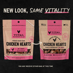 Vital Essentials Freeze Dried Raw Chicken Hearts Cat Treats, 0.8 oz Bag (9403)