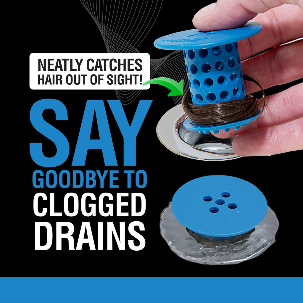 TubShroom The Revolutionary Tub Drain Protector Hair - Blue view 1
