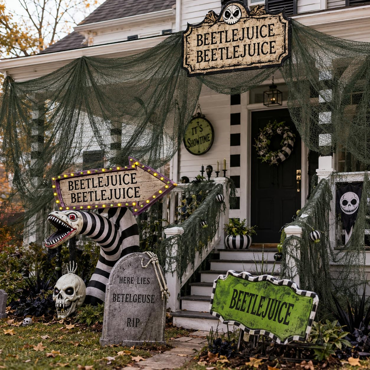Qtisky Halloween Gauze Creepy Cloth